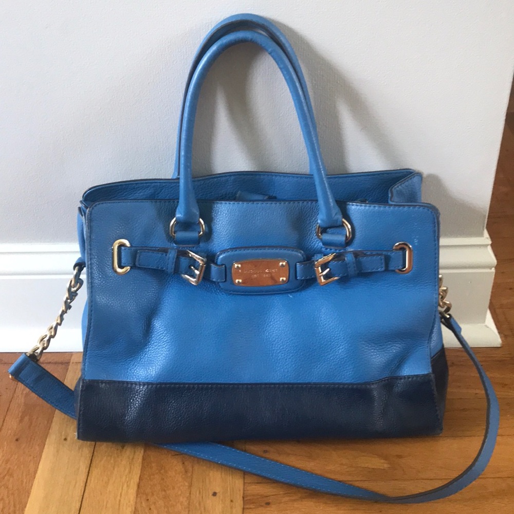 Blue two toned Michael Kohrs Purse- No Stains!